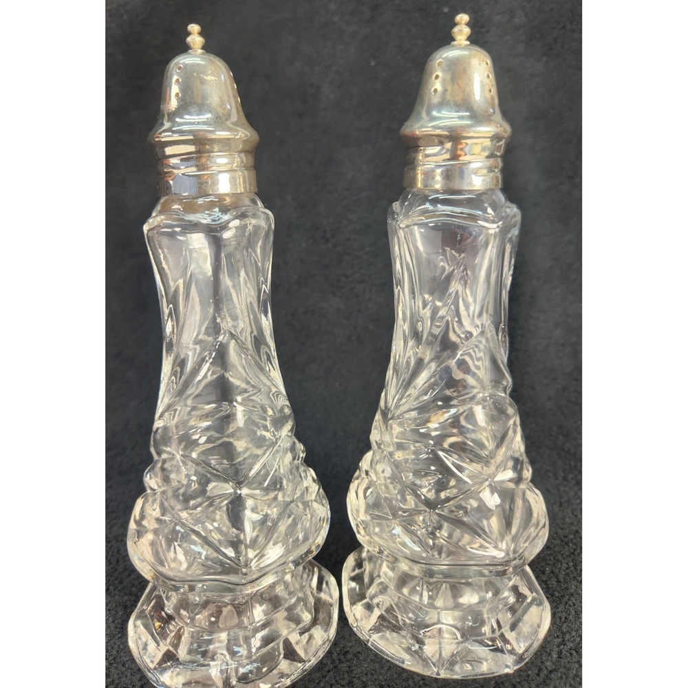 Vintage Crystal Legends by Godinger Silver Art Crystal Salt & Pepper Shaker set